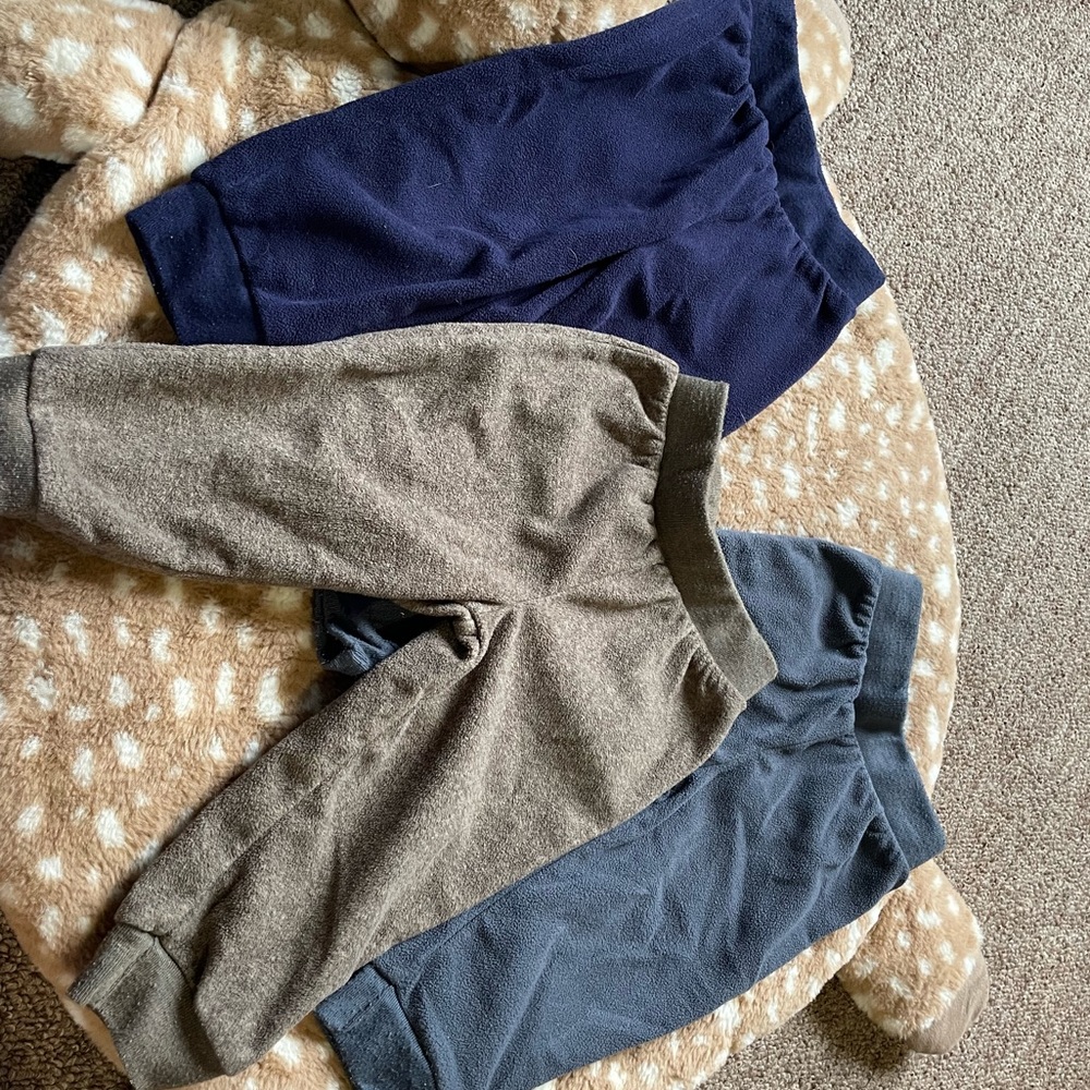 3 pair of soft pants. Size 12M